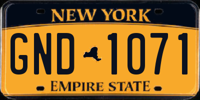 NY license plate GND1071