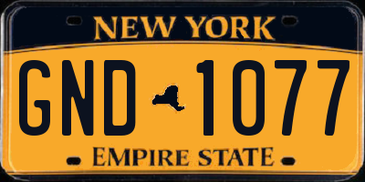 NY license plate GND1077