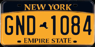 NY license plate GND1084