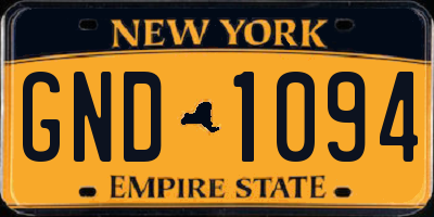 NY license plate GND1094