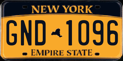 NY license plate GND1096