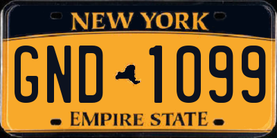 NY license plate GND1099