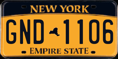 NY license plate GND1106