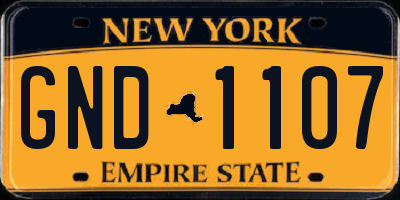 NY license plate GND1107