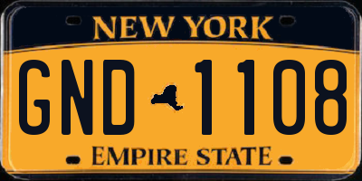 NY license plate GND1108