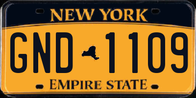 NY license plate GND1109