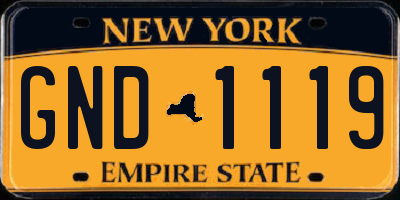 NY license plate GND1119