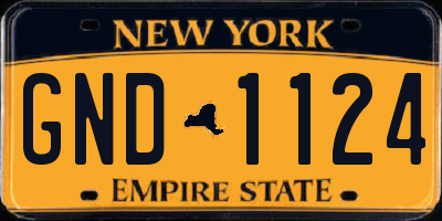 NY license plate GND1124