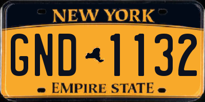 NY license plate GND1132