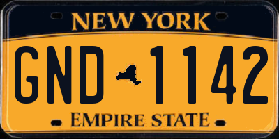 NY license plate GND1142