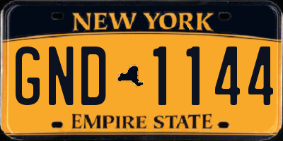 NY license plate GND1144