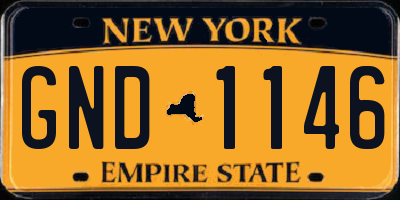 NY license plate GND1146