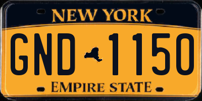 NY license plate GND1150