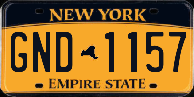 NY license plate GND1157