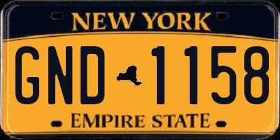 NY license plate GND1158