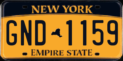 NY license plate GND1159