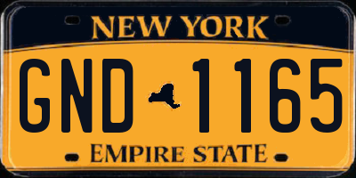 NY license plate GND1165