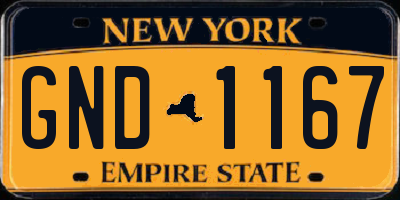 NY license plate GND1167