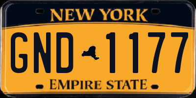 NY license plate GND1177