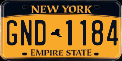 NY license plate GND1184