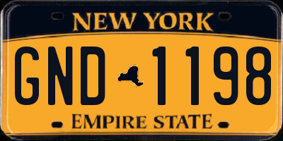 NY license plate GND1198