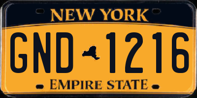 NY license plate GND1216