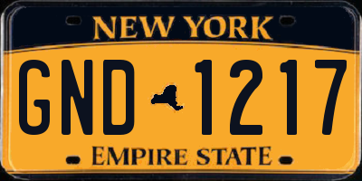 NY license plate GND1217