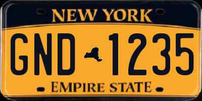 NY license plate GND1235