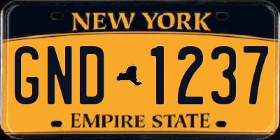NY license plate GND1237