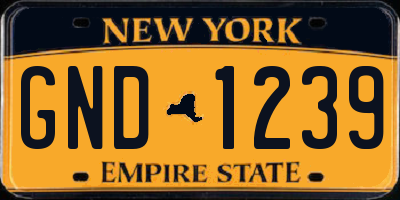 NY license plate GND1239