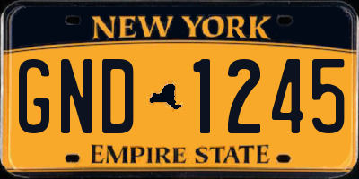 NY license plate GND1245