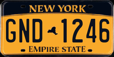 NY license plate GND1246