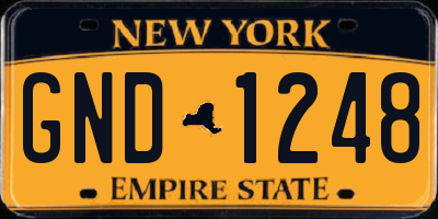 NY license plate GND1248