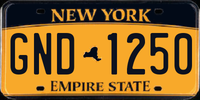 NY license plate GND1250