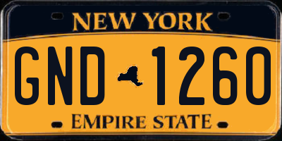 NY license plate GND1260