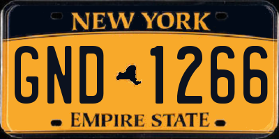 NY license plate GND1266