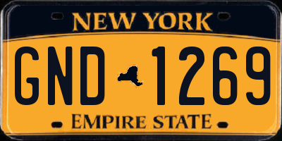 NY license plate GND1269