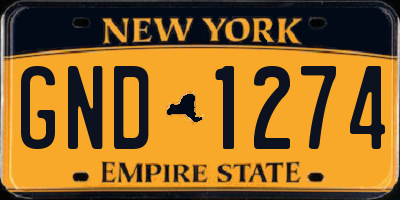 NY license plate GND1274