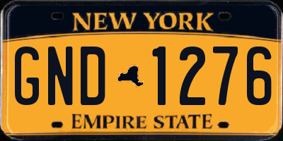 NY license plate GND1276