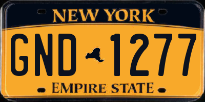 NY license plate GND1277