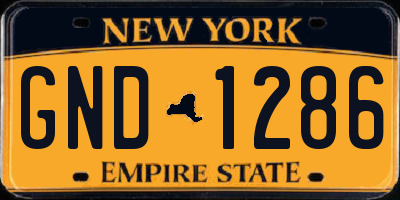 NY license plate GND1286