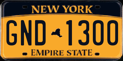 NY license plate GND1300
