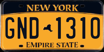 NY license plate GND1310