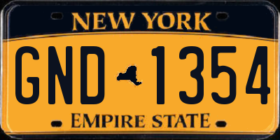 NY license plate GND1354