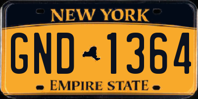 NY license plate GND1364
