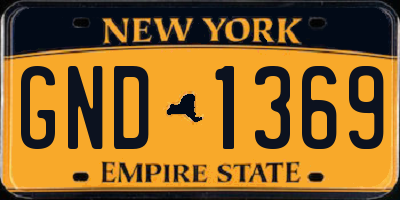 NY license plate GND1369