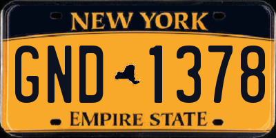NY license plate GND1378