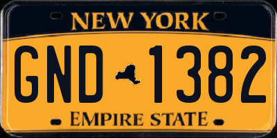 NY license plate GND1382
