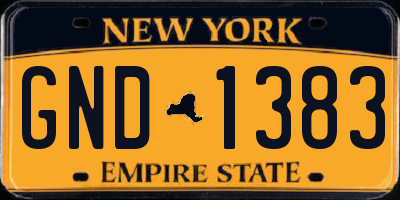 NY license plate GND1383