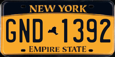 NY license plate GND1392